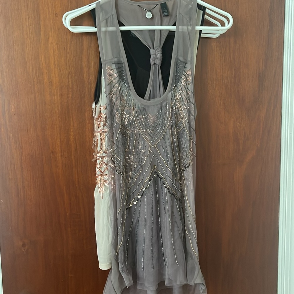Bundle of 3 Mesh/Sequined/Beaded Going Out Tops - Picture 3 of 4